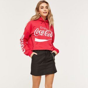 Coca cola womens red cropped hoodie size S